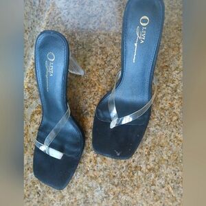 Square open toe heel sandals